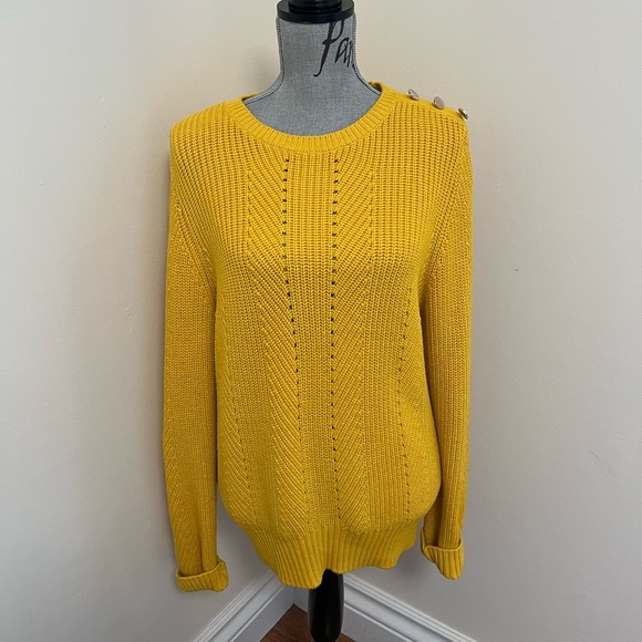 Ted Baker Hendrik Knit Crewneck Sweater in Yellow, Size 4 (Large) - Picture 8 of 16